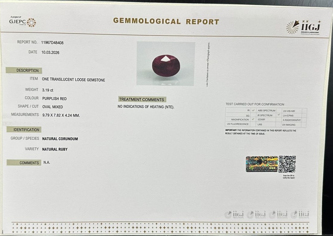 RUBY 3.19 Ct.