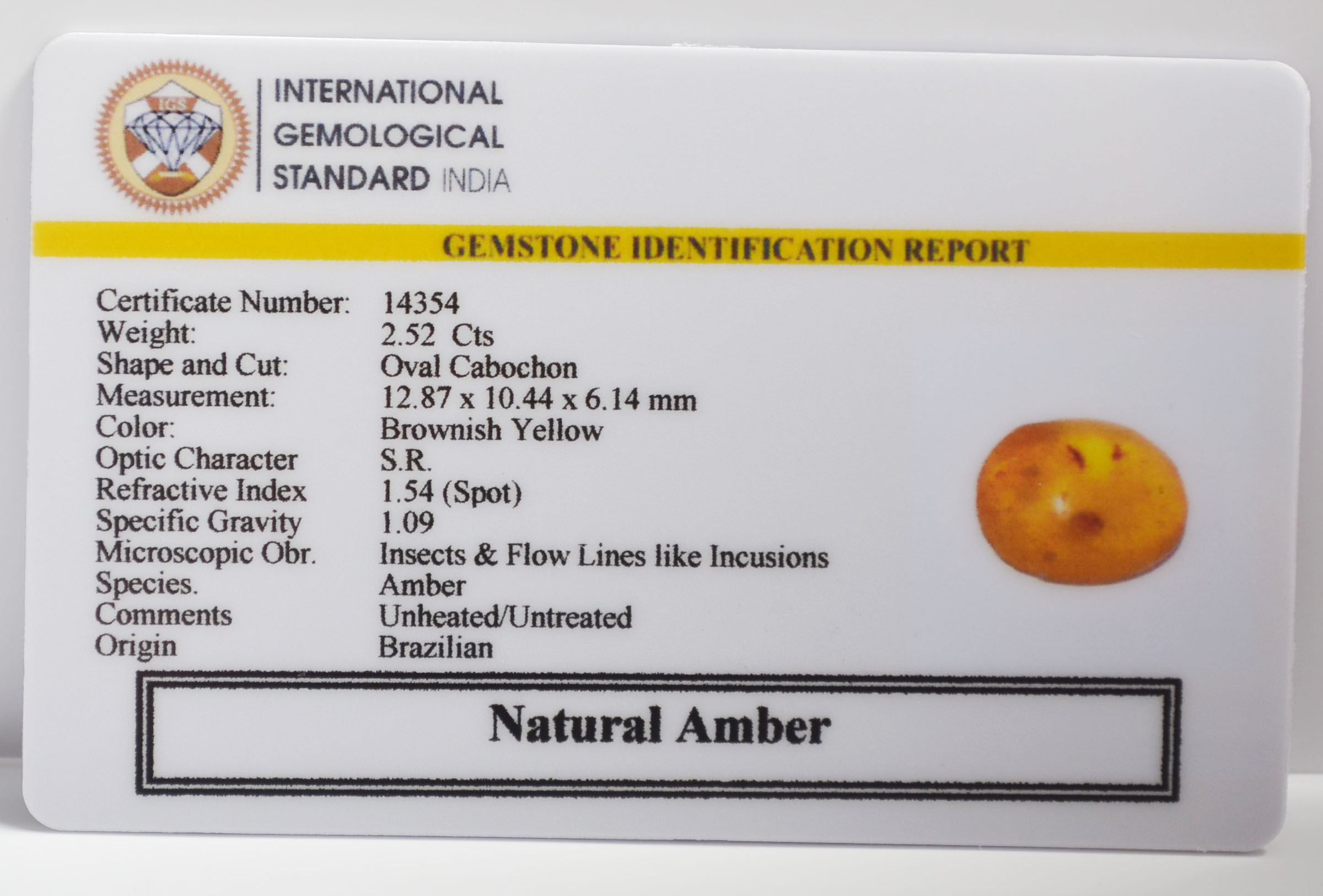 AMBER 2.52 Ct.