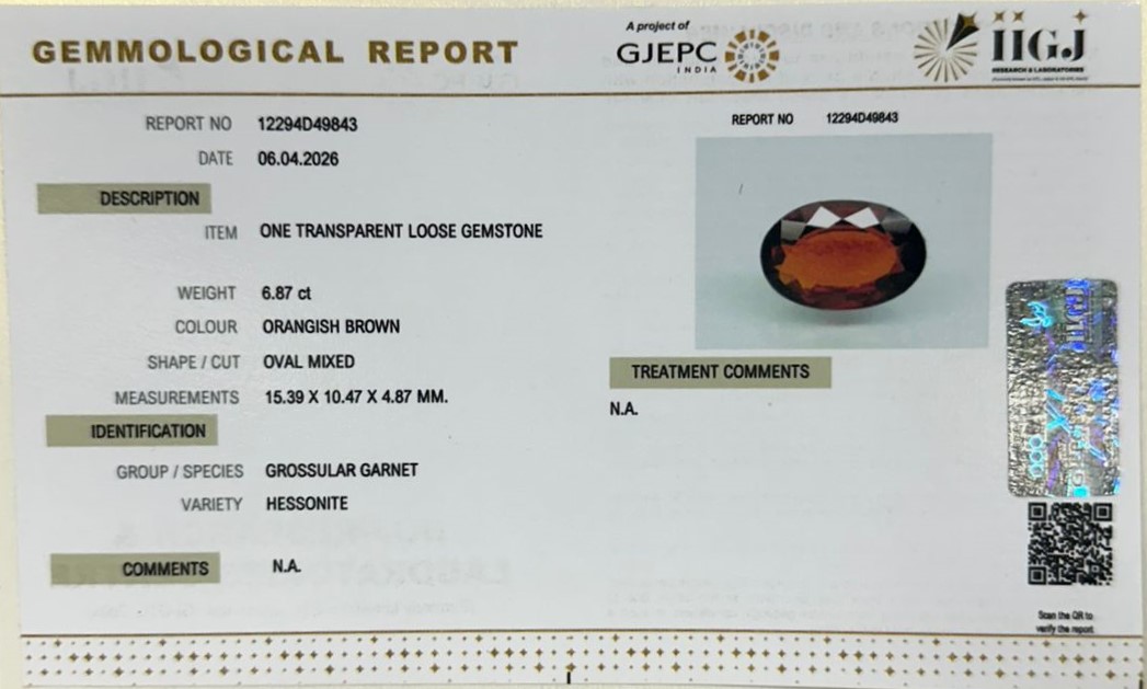 HESSONITE GOMED 6.87 Ct.