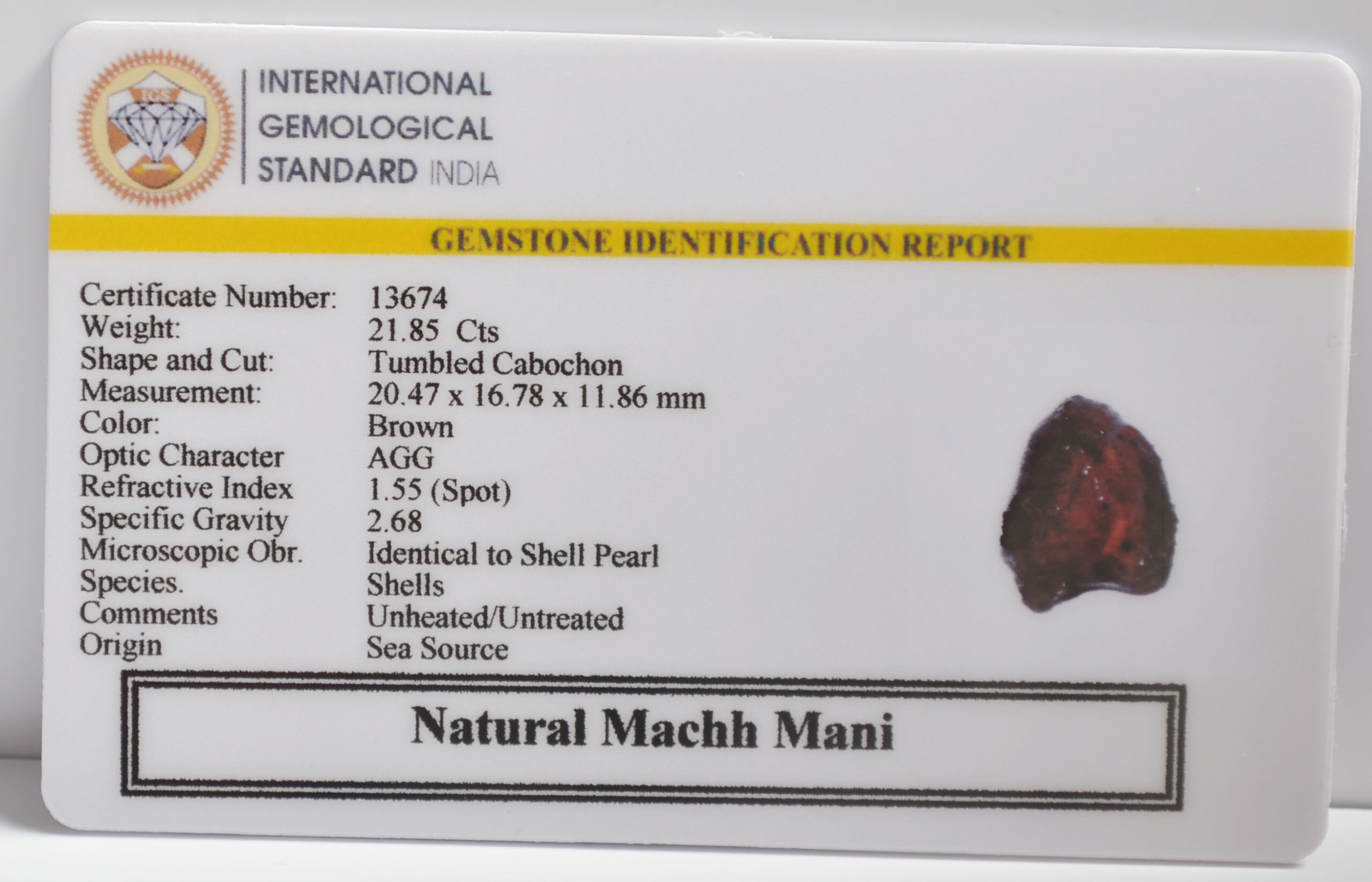 MACHH MANI 21.85 Ct.