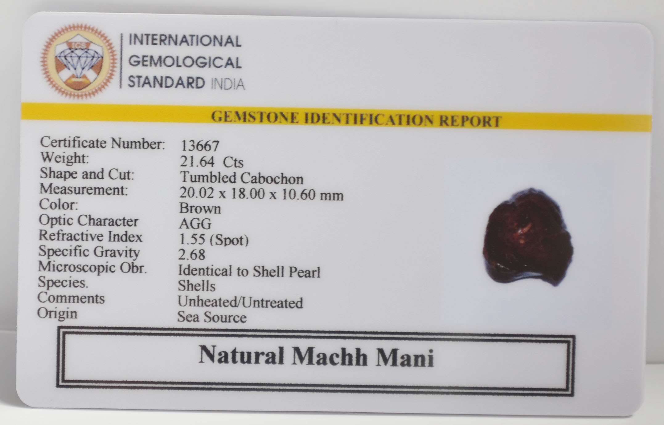 MACHH MANI 21.64 Ct.