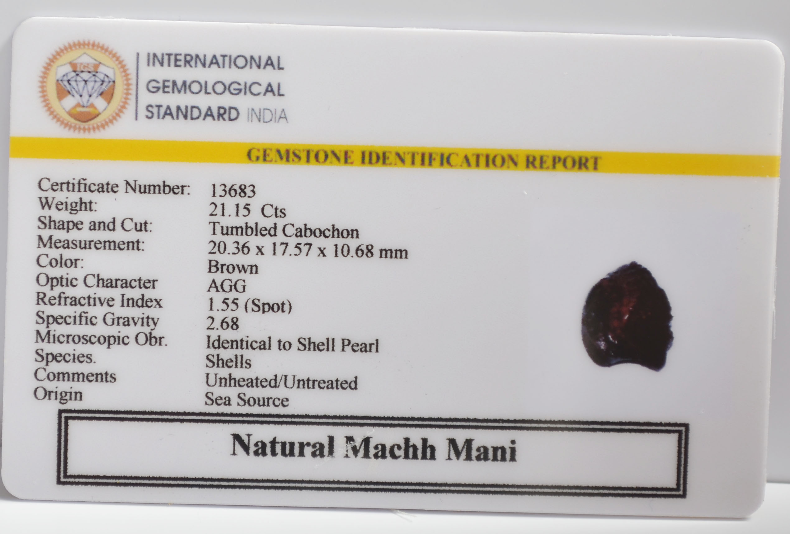 MACHH MANI 21.15 Ct. MACHH MANI 21.15 Ct.
