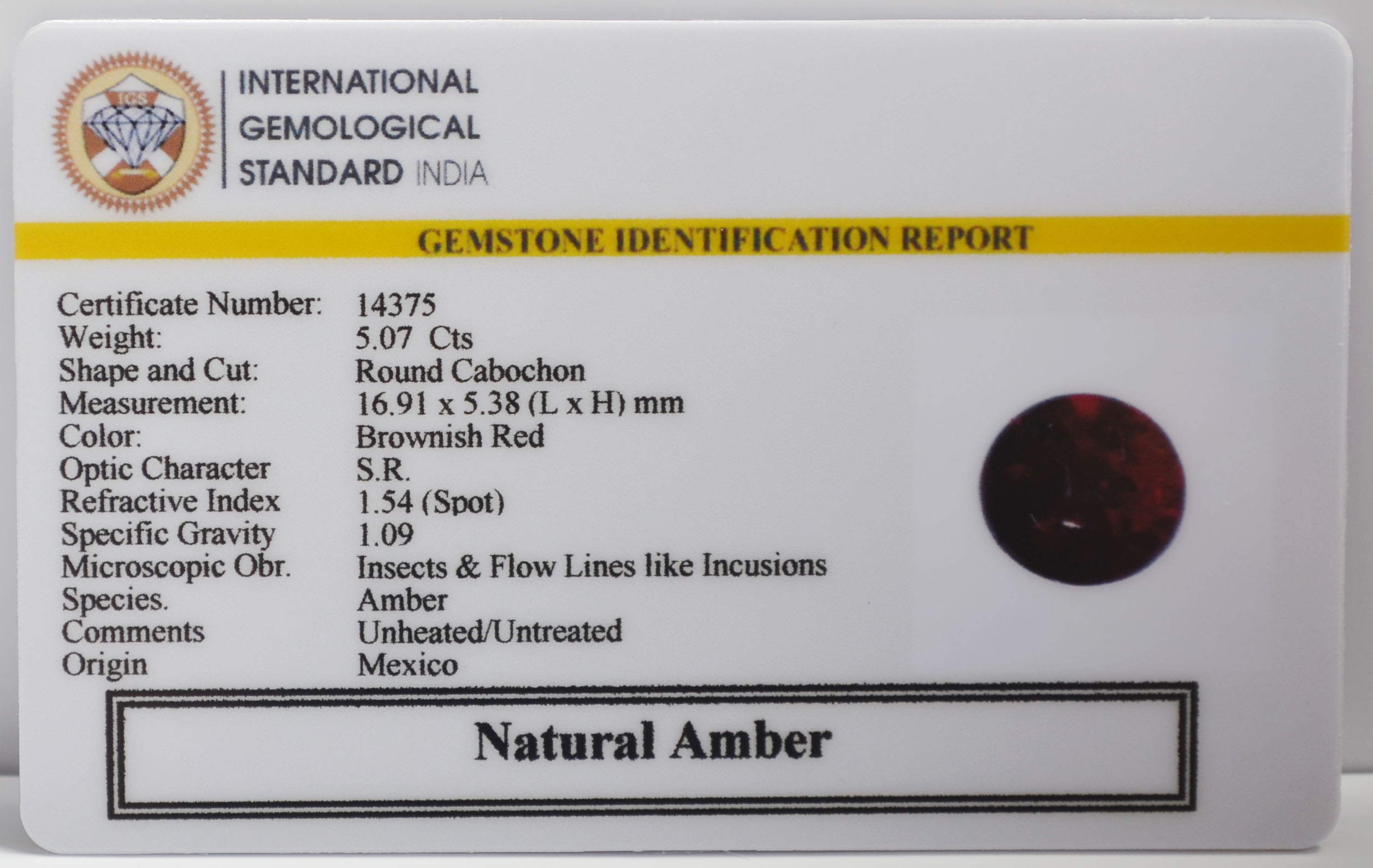 AMBER 5.07 Ct.