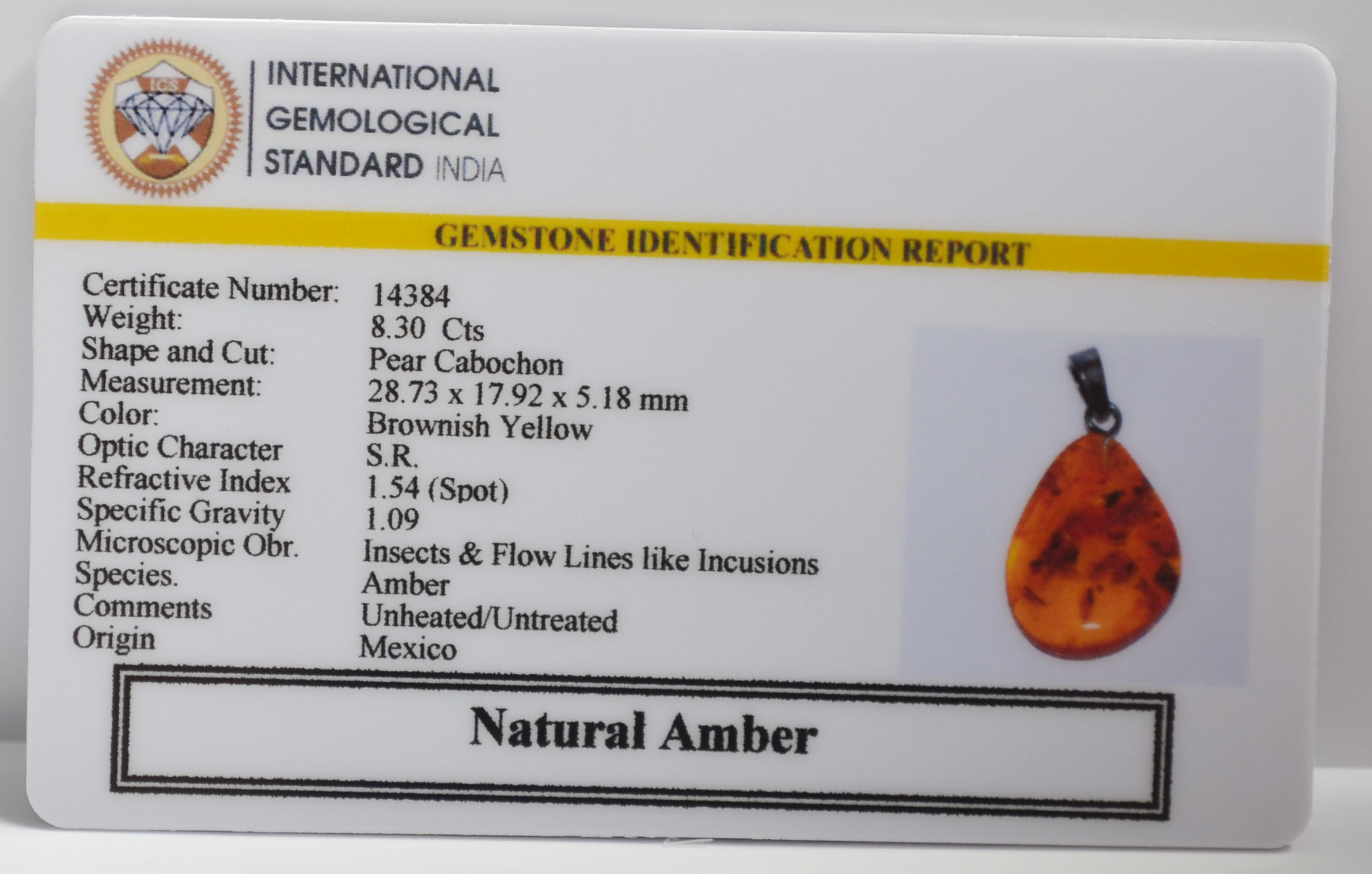 AMBER 8.3 Ct.