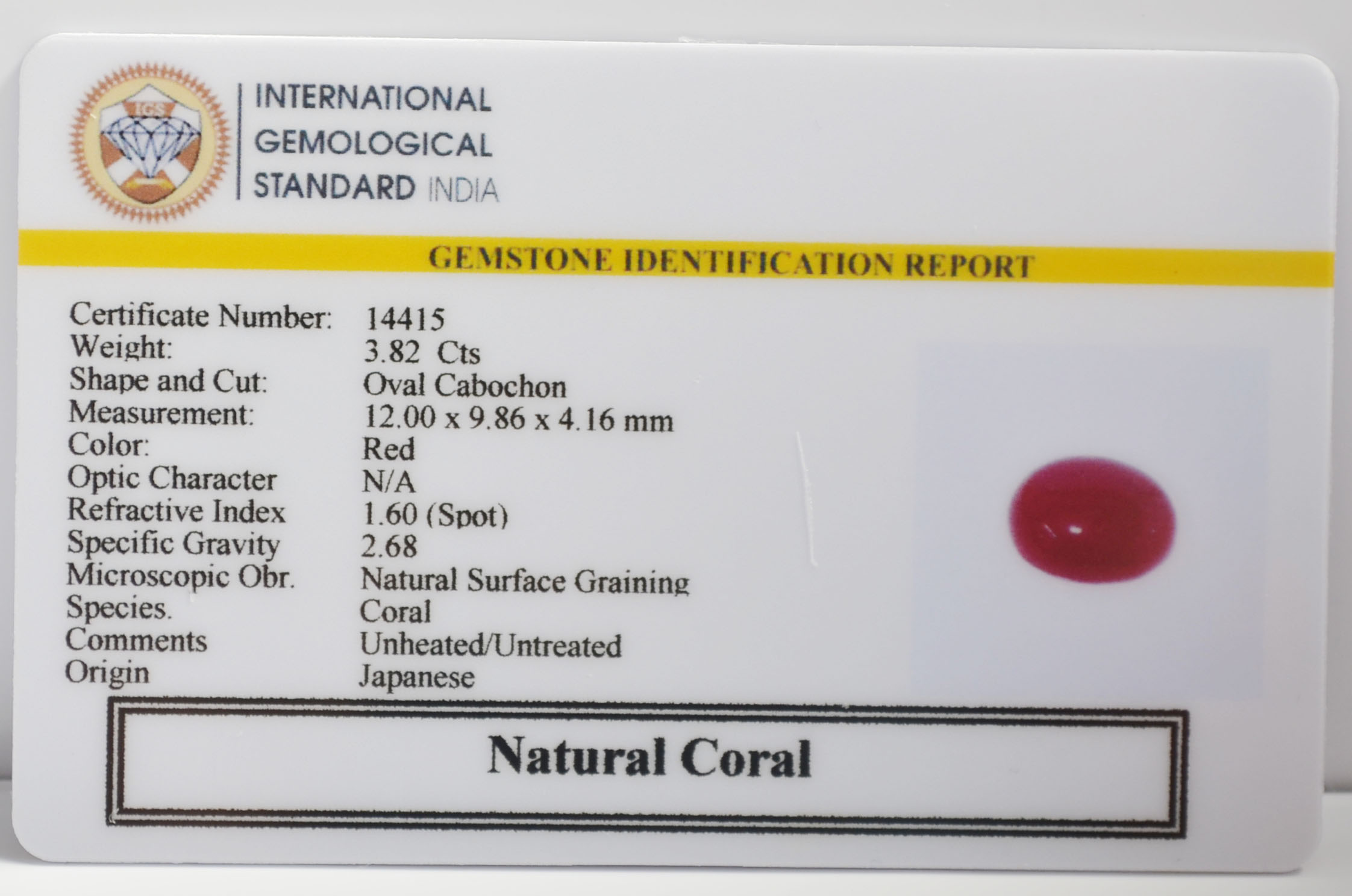 CORAL 3.82 Ct.