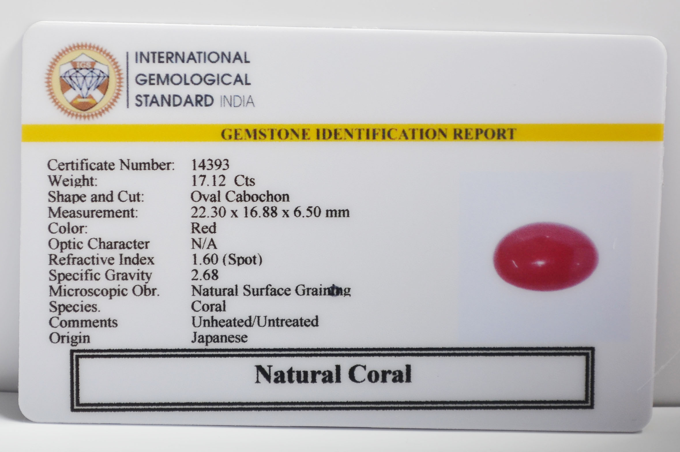 CORAL 17.12 Ct.