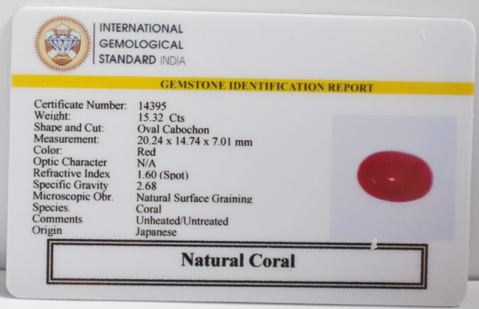 CORAL 15.32 Ct.