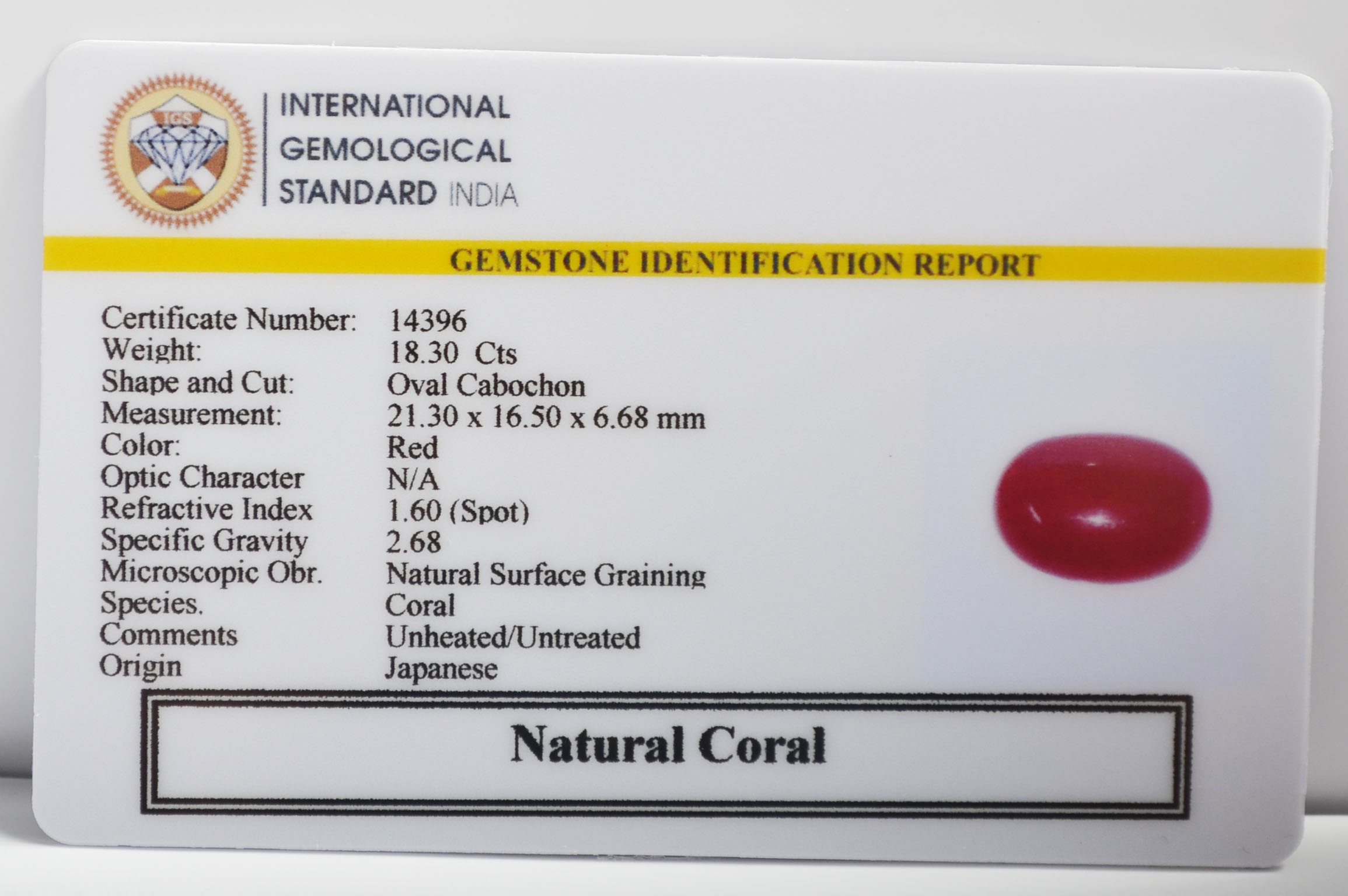 CORAL 18.3 Ct.