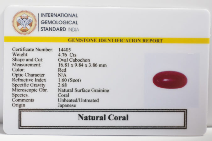 CORAL 4.76 Ct.
