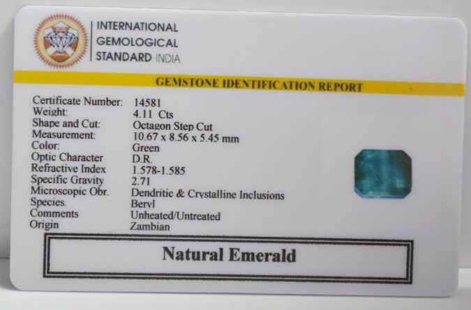 EMERALD 4.11 Ct.