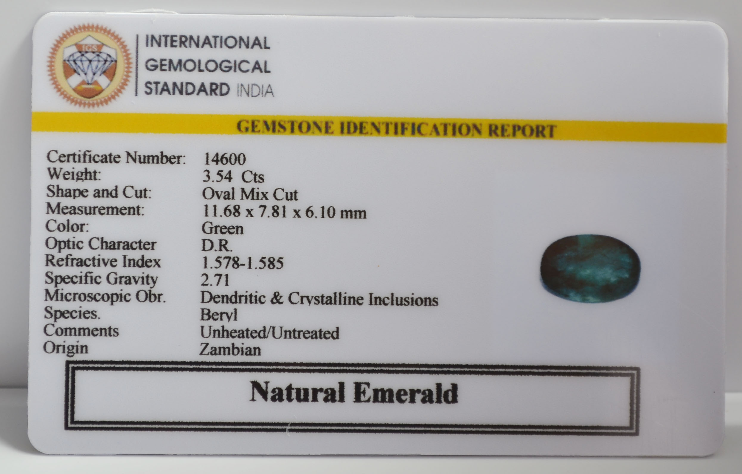 EMERALD 3.54 Ct.