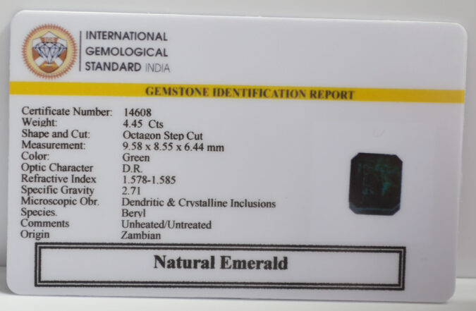 EMERALD 4.45 Ct.