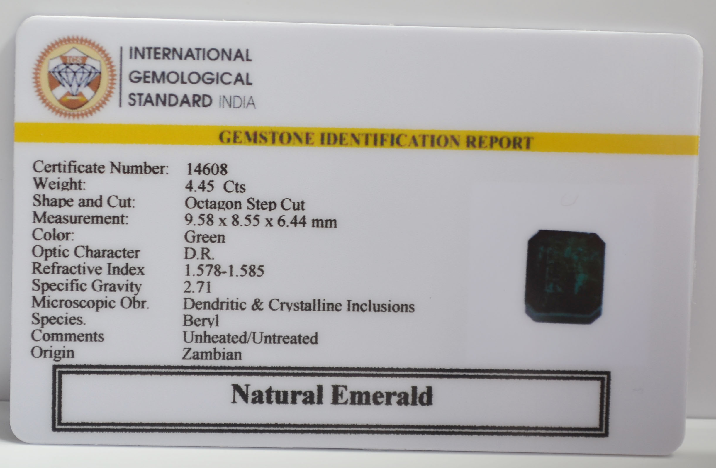 EMERALD 4.45 Ct.