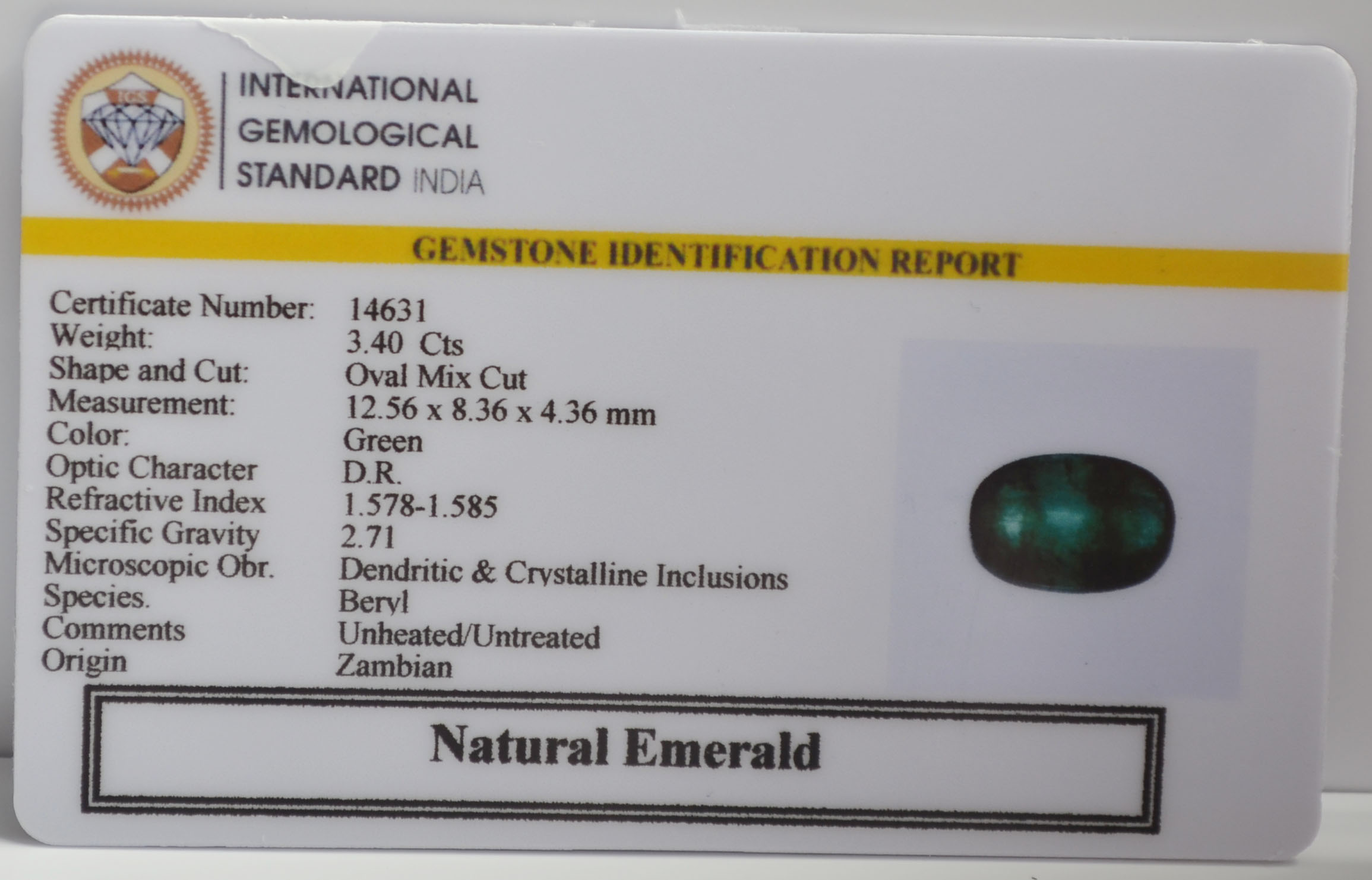 EMERALD 3.4 Ct.