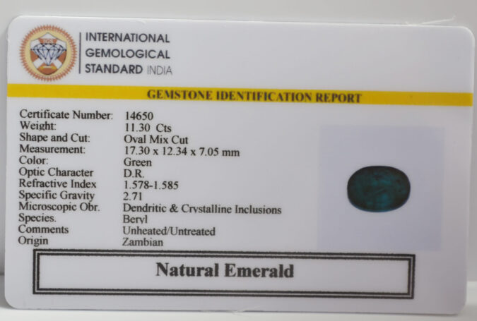 EMERALD 11.3 Ct.