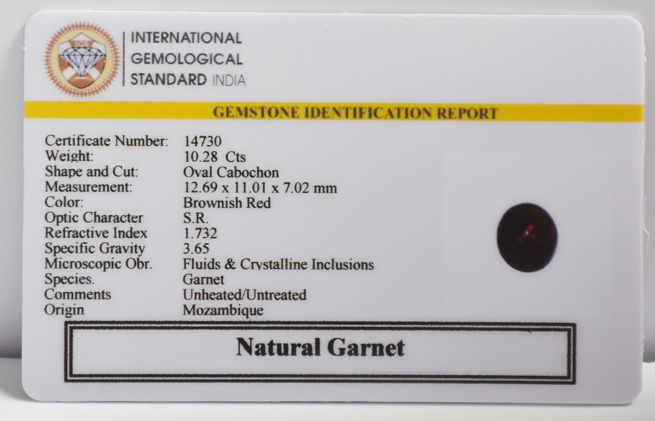 GARNET 10.28 Ct.