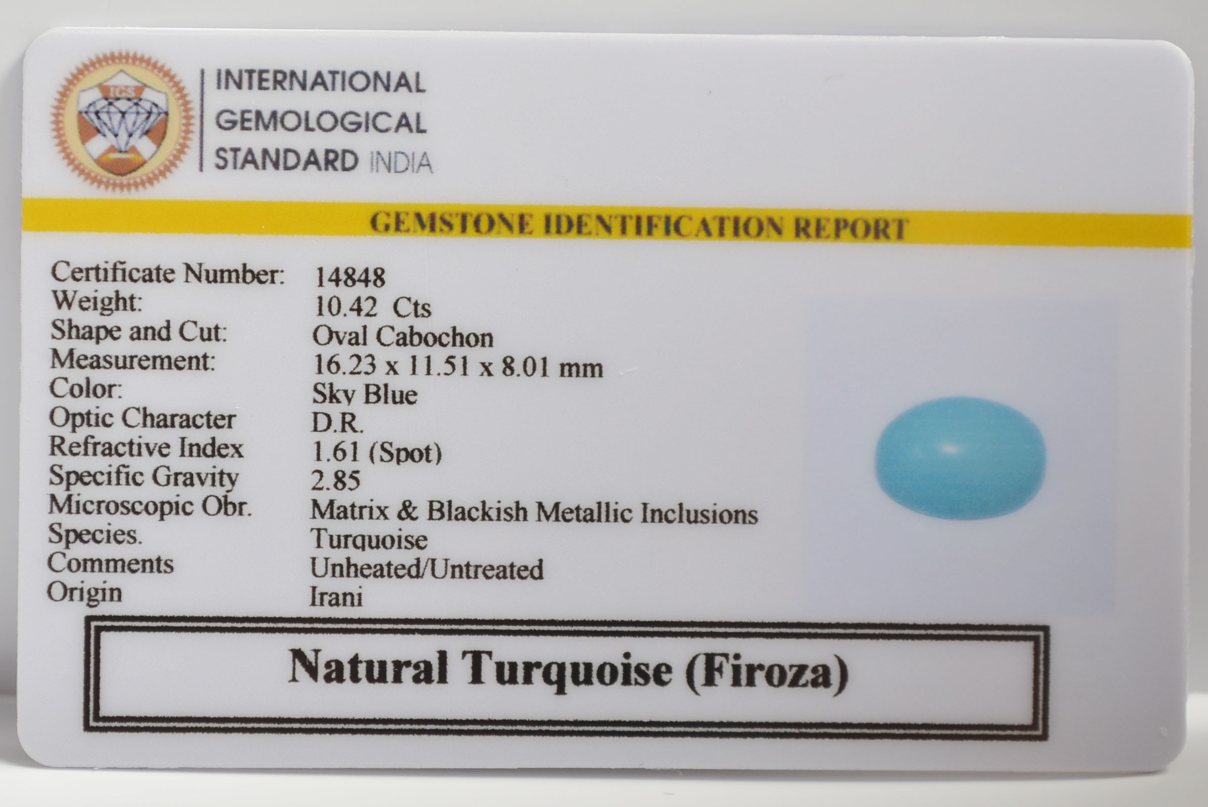 TURQUOISE 10.42 Ct.