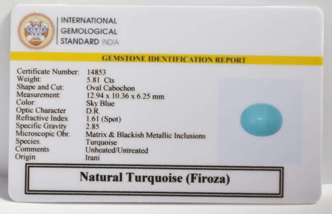 TURQUOISE 5.81 Ct.