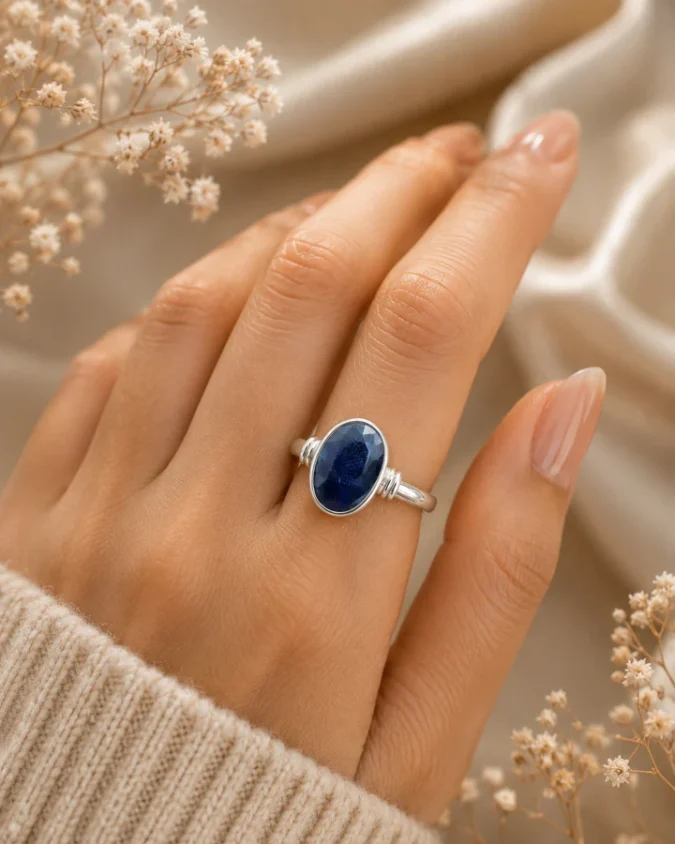 Blue Sapphire Ring Rs. 3890/- (Neelam 7+Ratti)