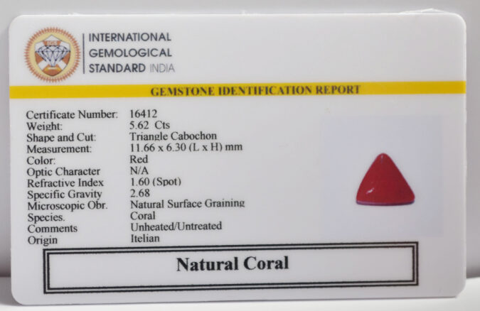 CORAL 5.62 Ct.