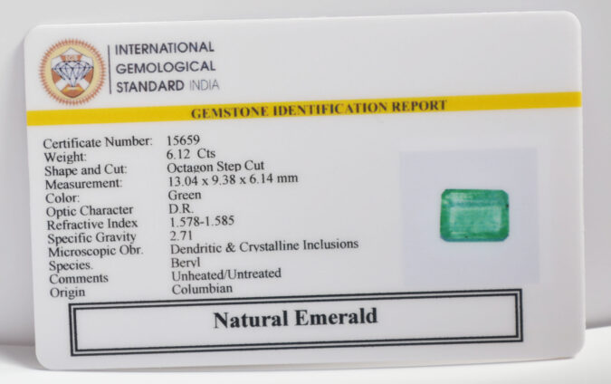 EMERALD 6.12 Ct.