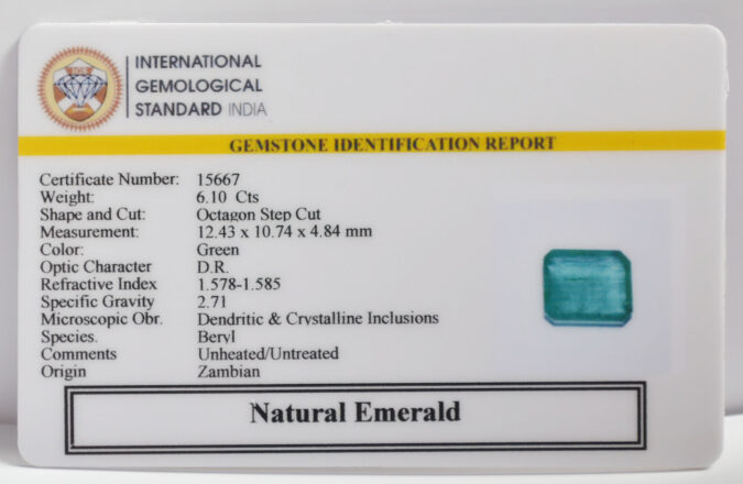 EMERALD 6.1 Ct.