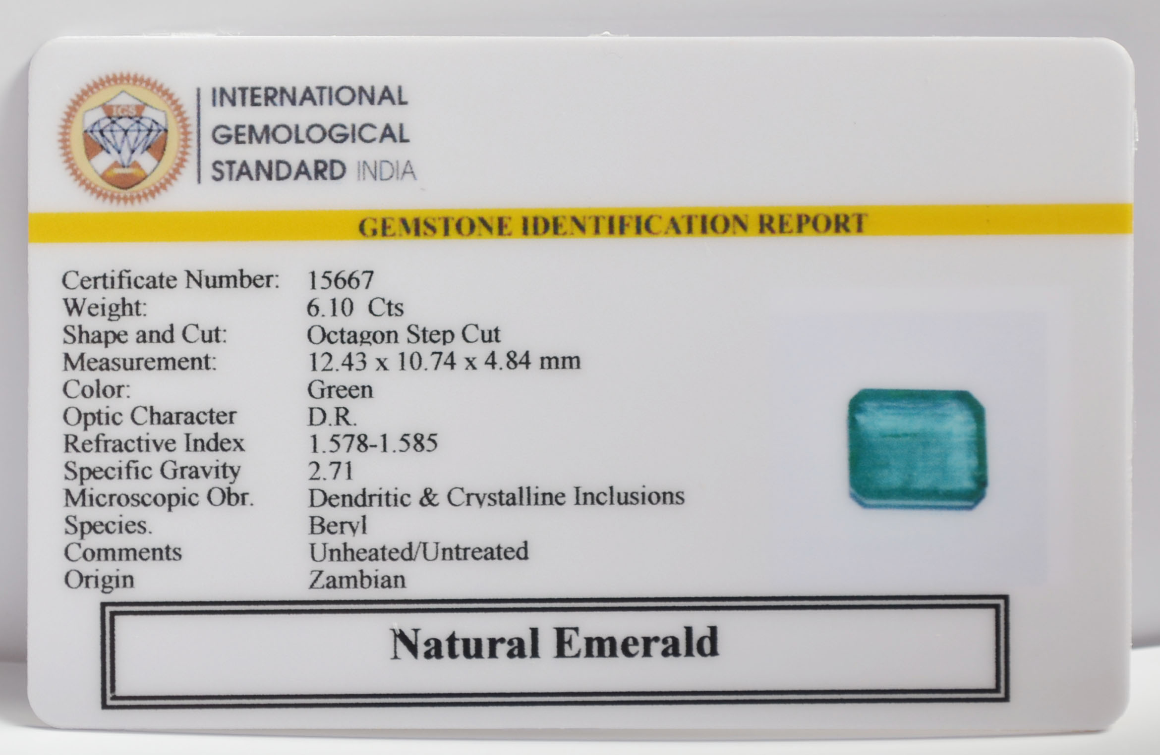 EMERALD 6.1 Ct.