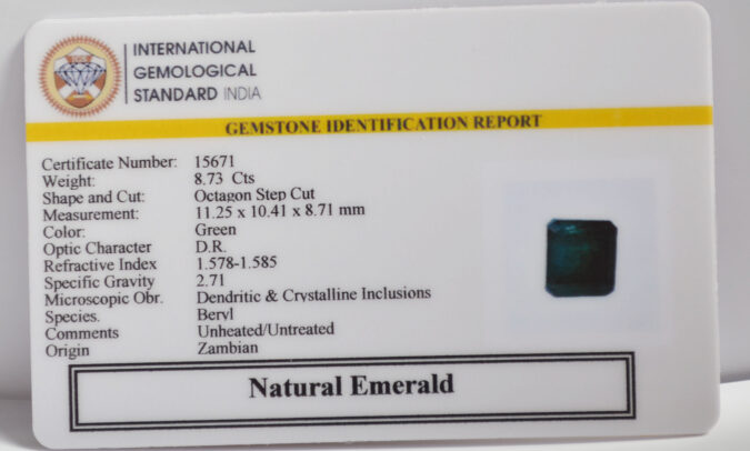 EMERALD 8.73 Ct.