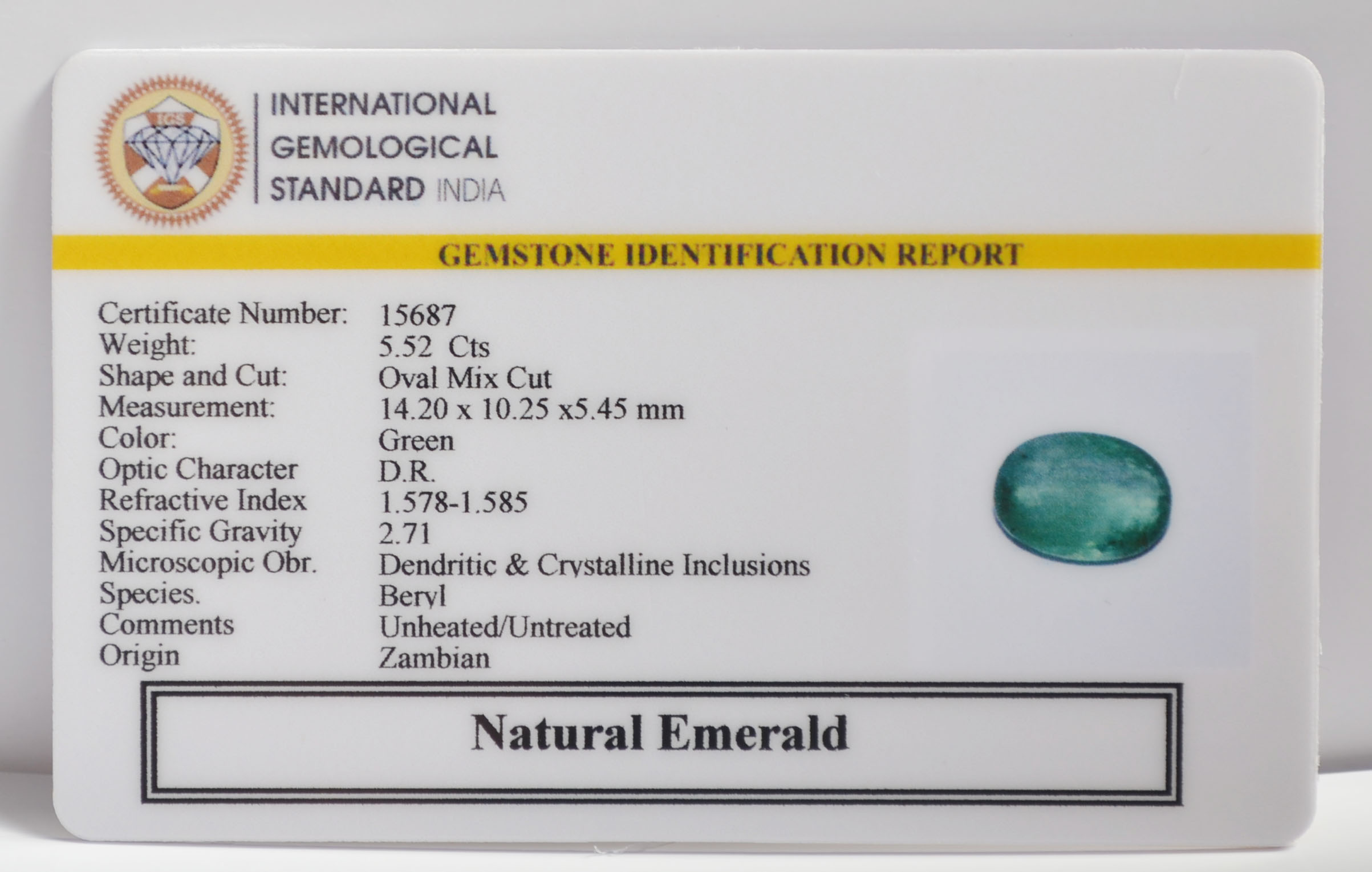 EMERALD 5.52 Ct.
