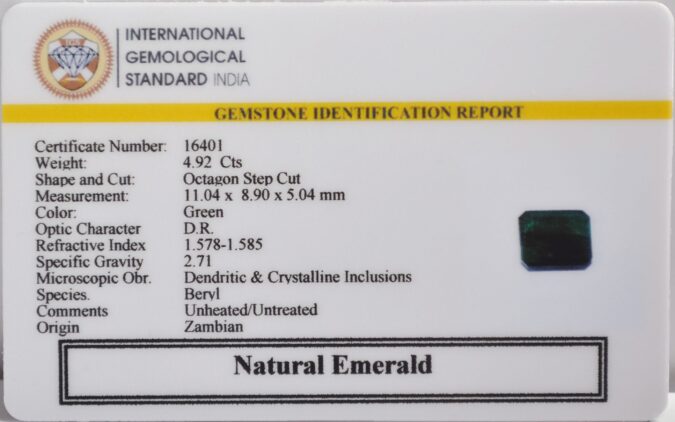 EMERALD 4.92 Ct.