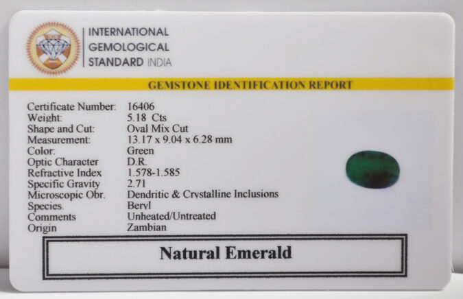EMERALD 5.18 Ct.