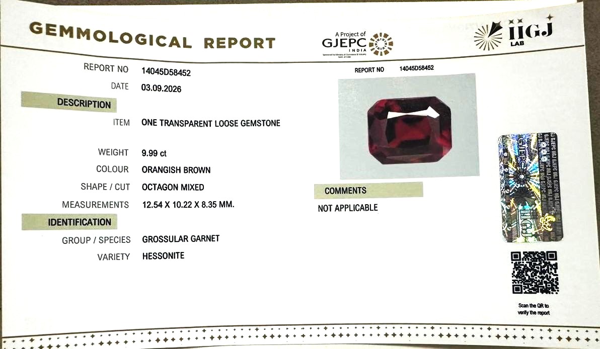 HESSONITE GOMED 9.99 Ct.