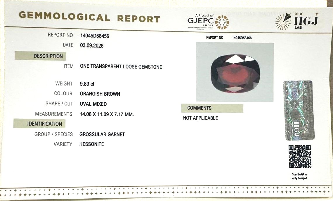 HESSONITE GOMED 9.89 Ct.