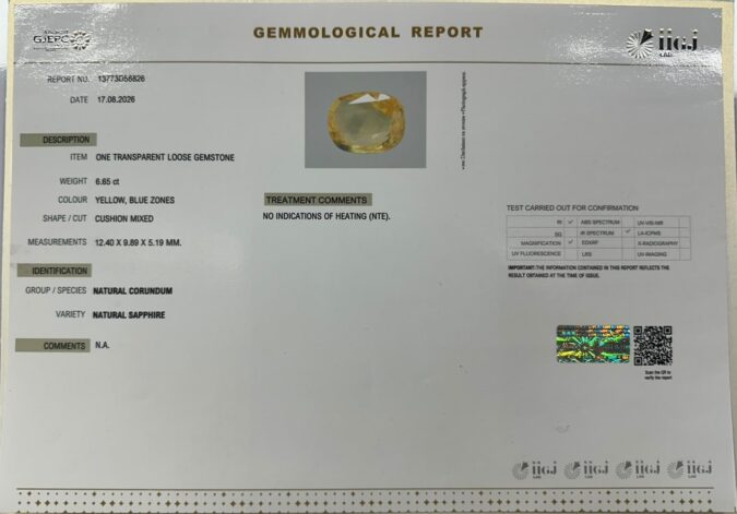 NATURAL SAPPHIRE 6.65 Ct.