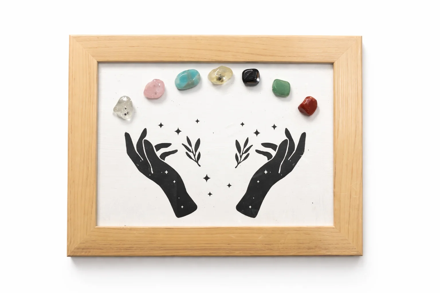7 Ckhara Healing Crystal Frame Seven Chakras Mandala Sun for Home Trading Pooja Decorative Items for Home & Office | Gift
