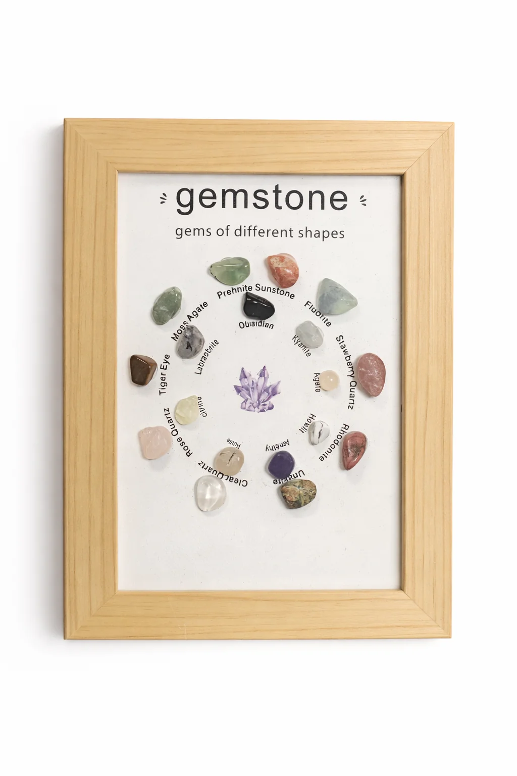 Mix Crystal Healing Frame for Home Warming and Meditation Pooja Decorative Items for Home & Office | Gift