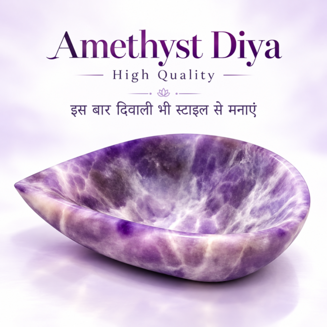 Diya 🪔 दिया – Amethyst Bowl – Vastu Remedy for Protection, Wisdom & Abundance & Diwali celebration gift. Feng Shui Wealth & Protection.