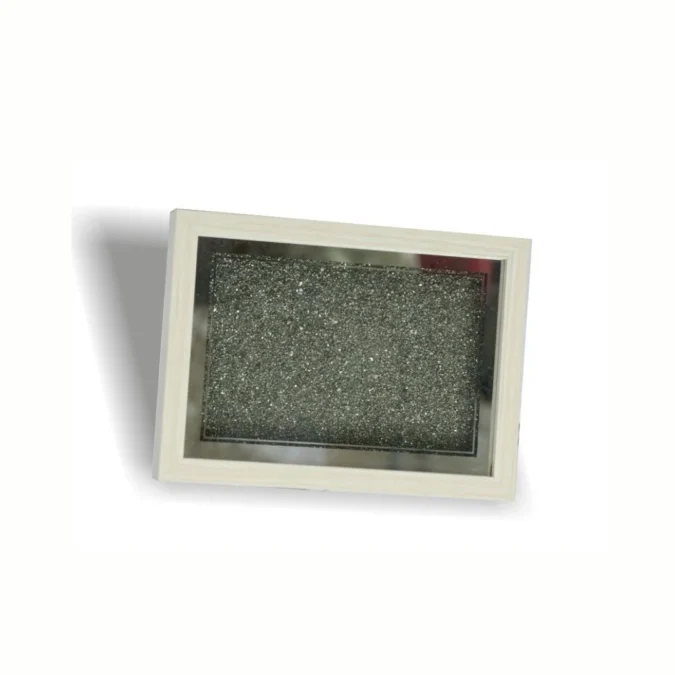 Pyrite Dust Frame | Pyrite Stone Brings Money & Abundance | Wealth Pooja Decorative Items for Home & Office | Gift