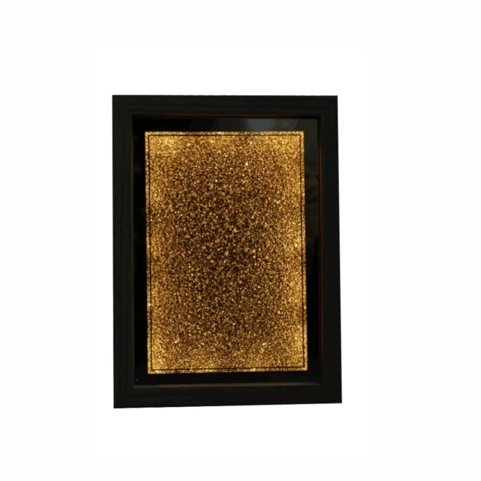 Pyrite Dust Frame | Pyrite Stone Brings Money & Abundance | Wealth Pooja Decorative Items for Home & Office | Gift